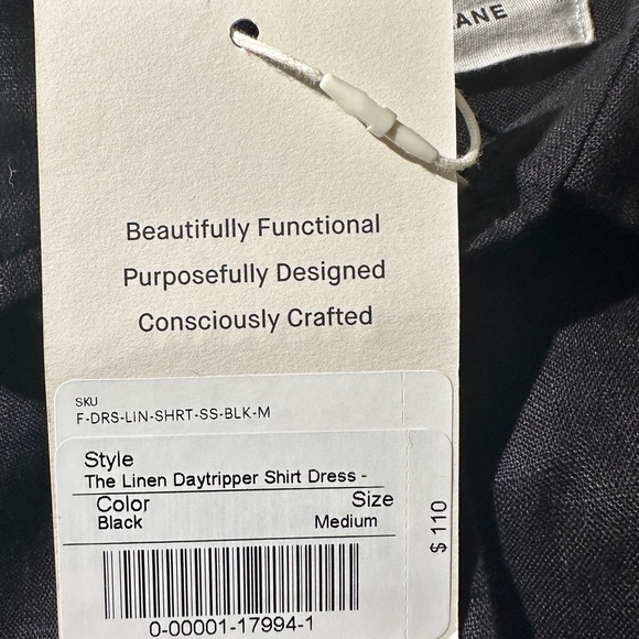 NWT Everlane Black The Daytripper Linen Shirt Dress With Pockets M - Picture 8 of 9